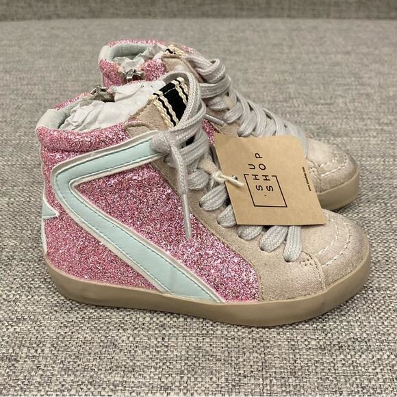 NEW Shu Shop Rooney Toddler Sneakers in Pink Glitter New in Box size 7 - Picture 1 of 7